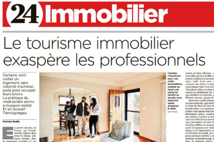 Le tourisme immobilier exaspère les professionnels: intervention de notre Directeur courtage dans 24 Heures